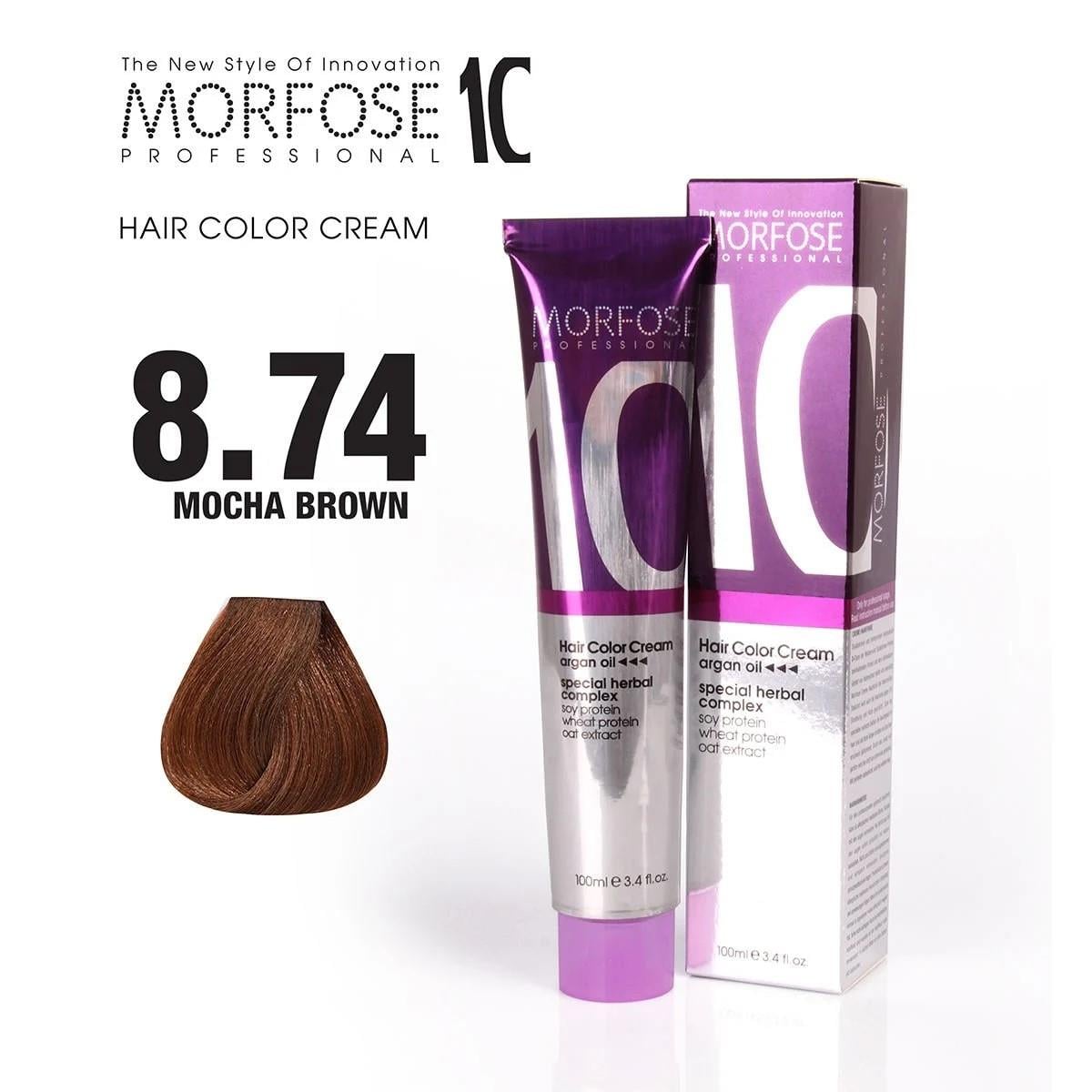Morfose 10 Saç Boyası 8.74 Moka Kahve 100ml.
