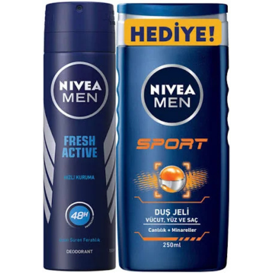 Nivea Deodorant 150ml.Active Fresh&Duş Jeli Sport