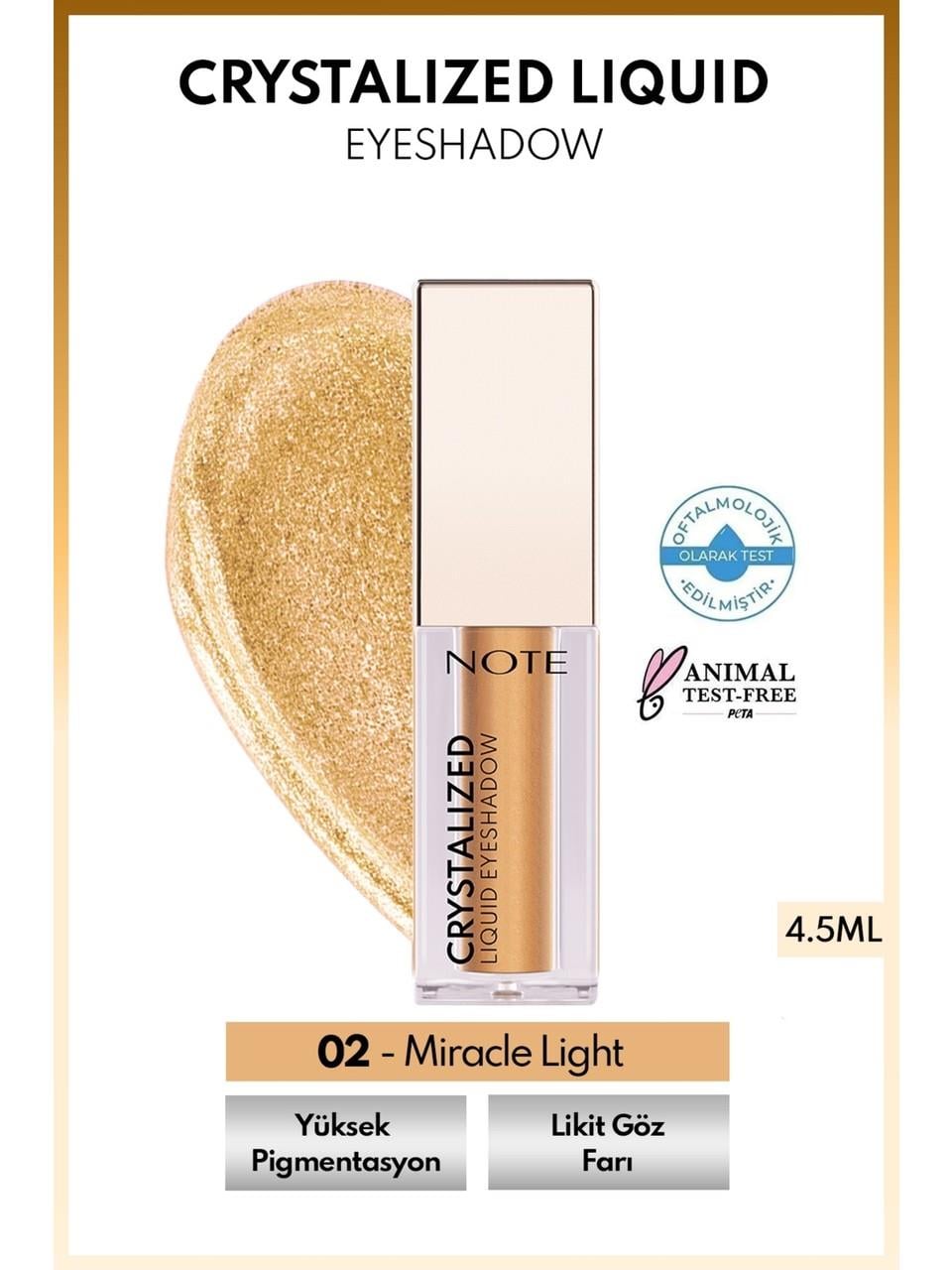 Note Crystalized Liquid Eyeshadow 02 Miracle Light