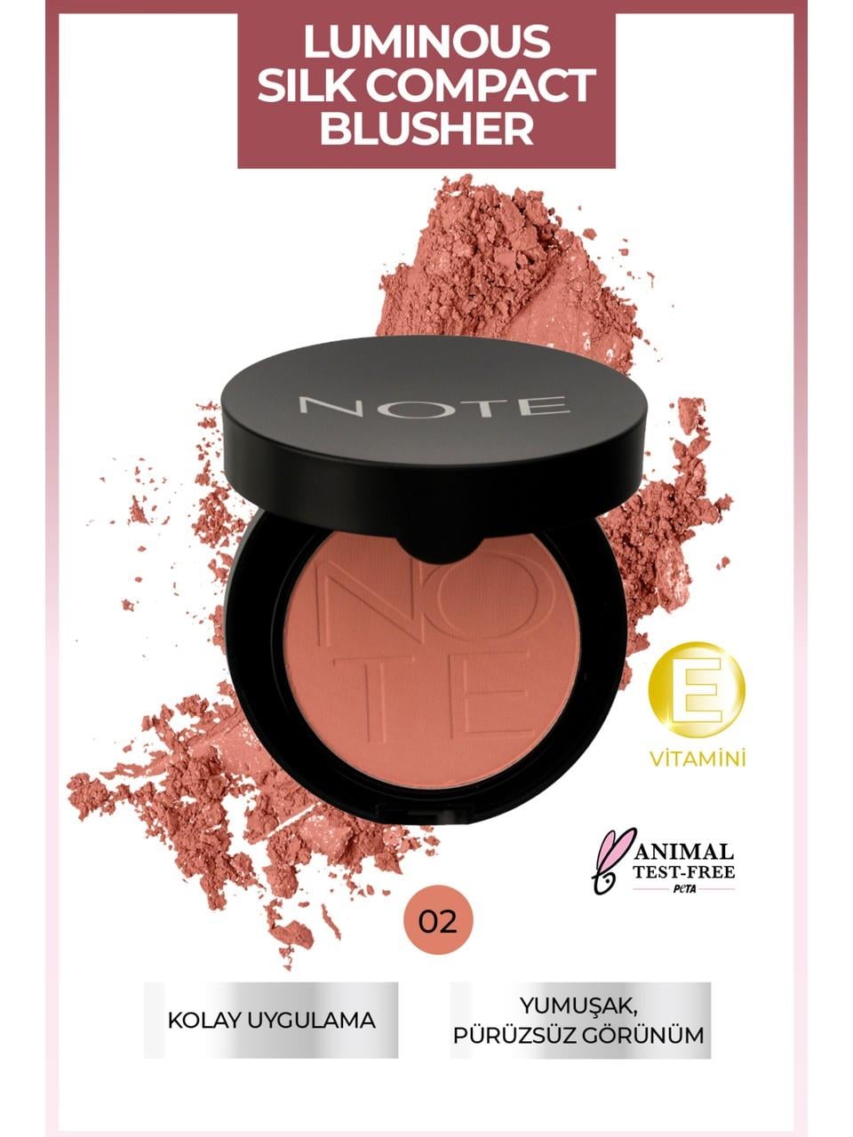 Note Luminous Silk Compact Blusher 02