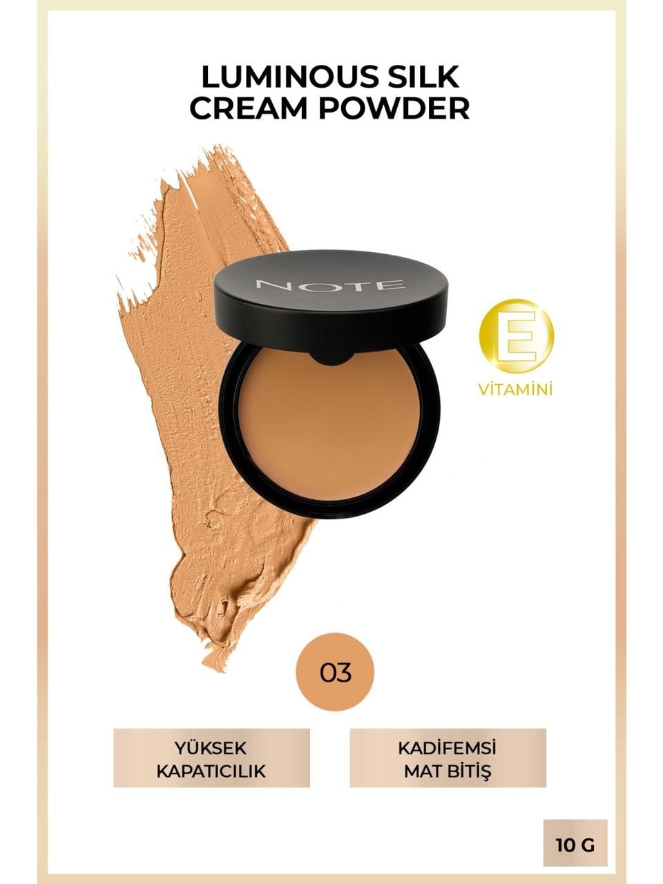 Note Luminous Silk Cream Powder 03 Medium Biege