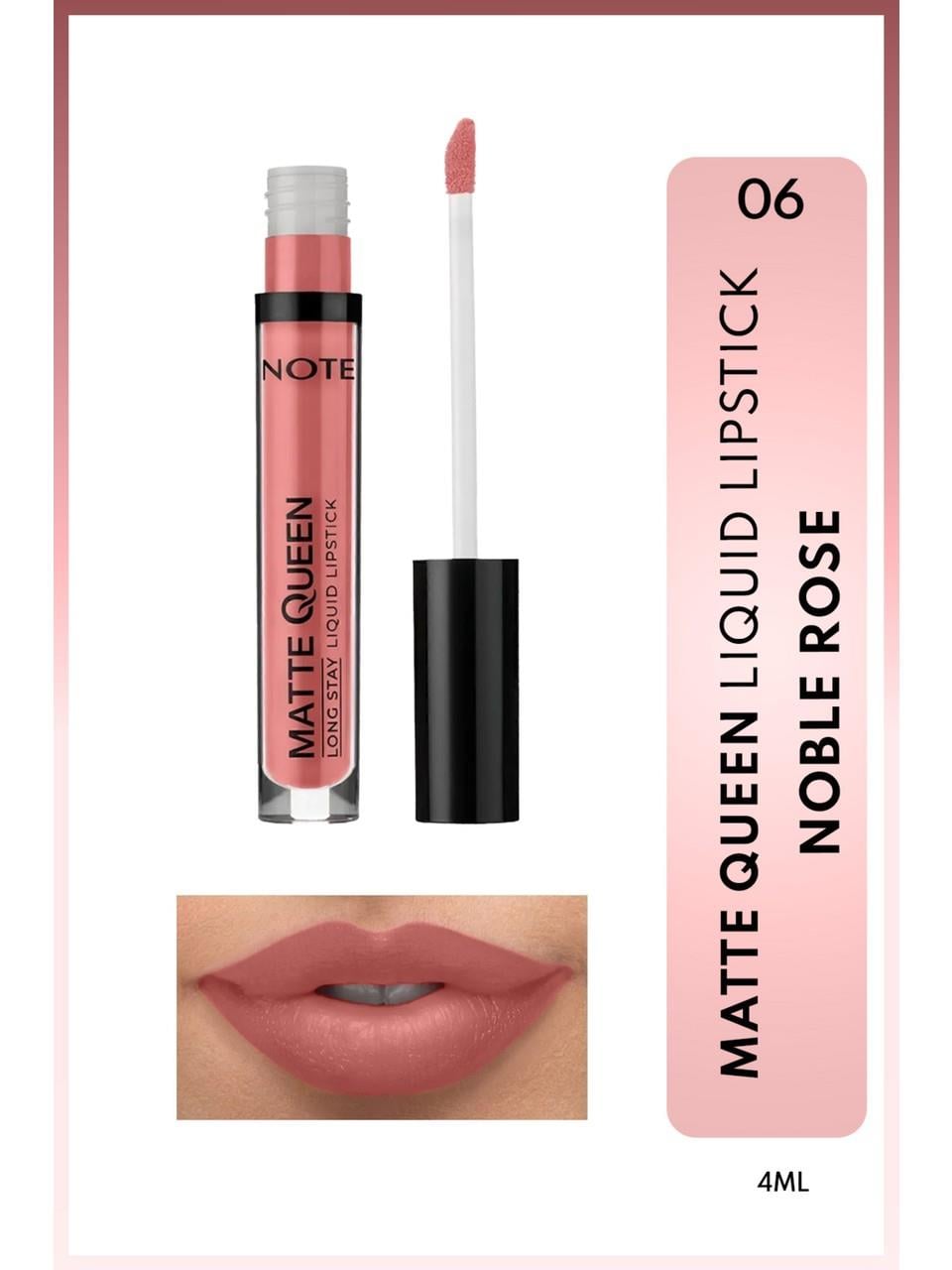 Note Matte Queen Liquid Lipstick 06 Noble Rose