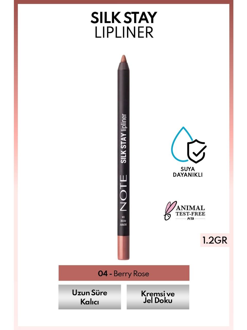 Note Silk Stay Lipliner 1,2gr. 04 Berry Rose