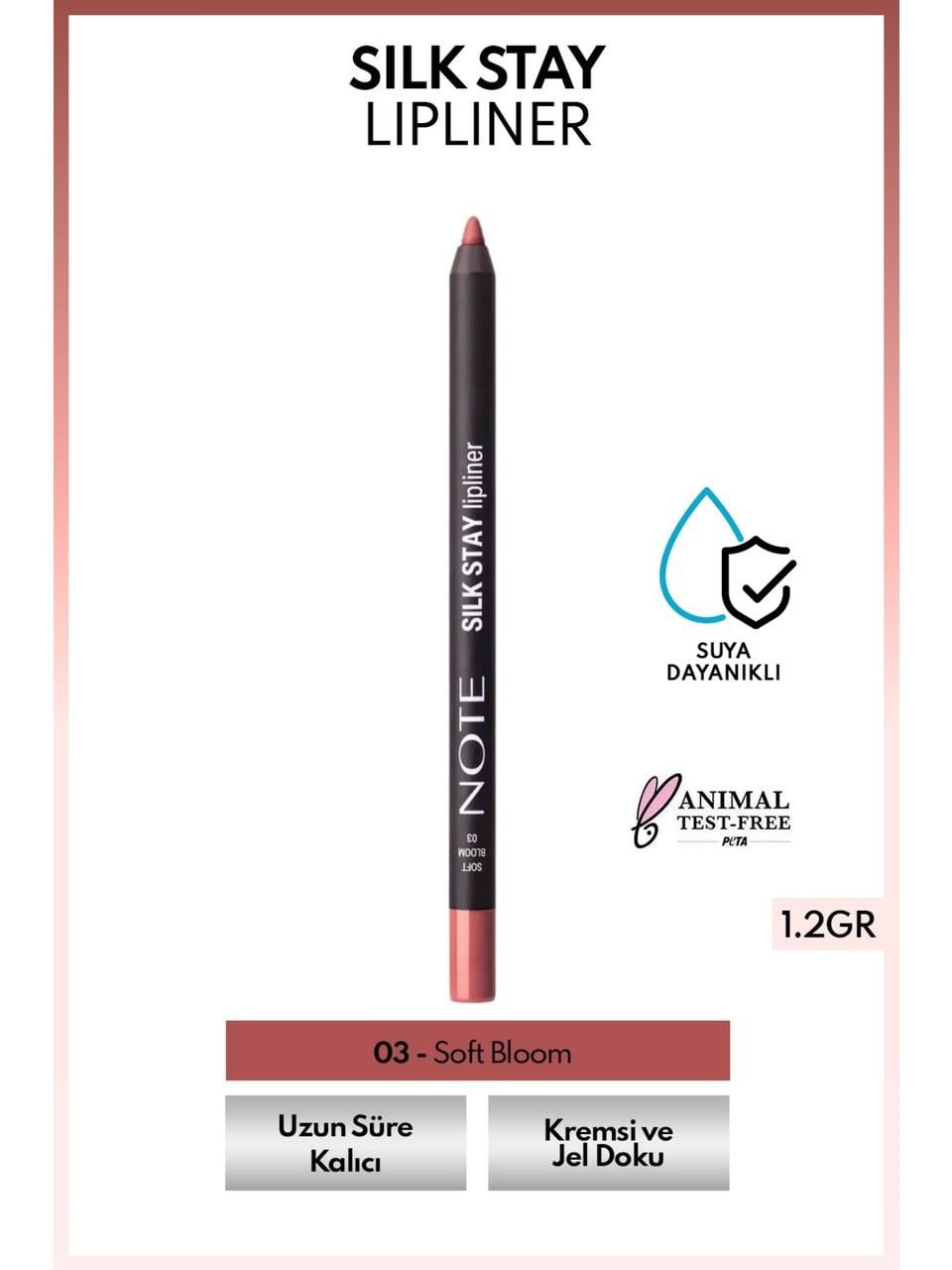 Note Silk Stay Lipliner 1,2gr. 03 Soft Bloom