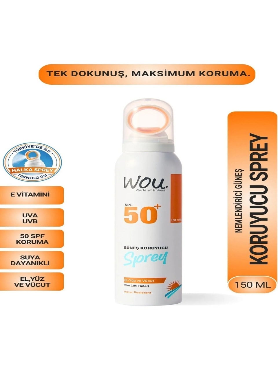 Wou Güneş Koruyucu 50F Sprey 150ml