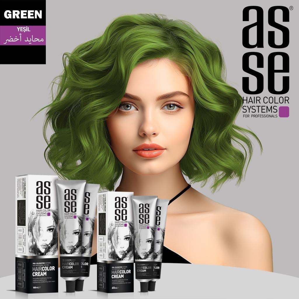 Asse Tüp Saç Boyası 60Ml Yeşil