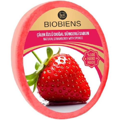 Biobiens Süngerli Sabun 130gr. Çilek Özlü