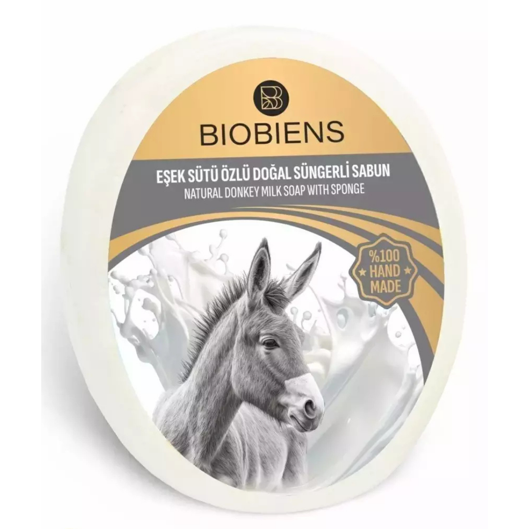 Biobiens Süngerli Sabun 130gr. Eşek Sütü