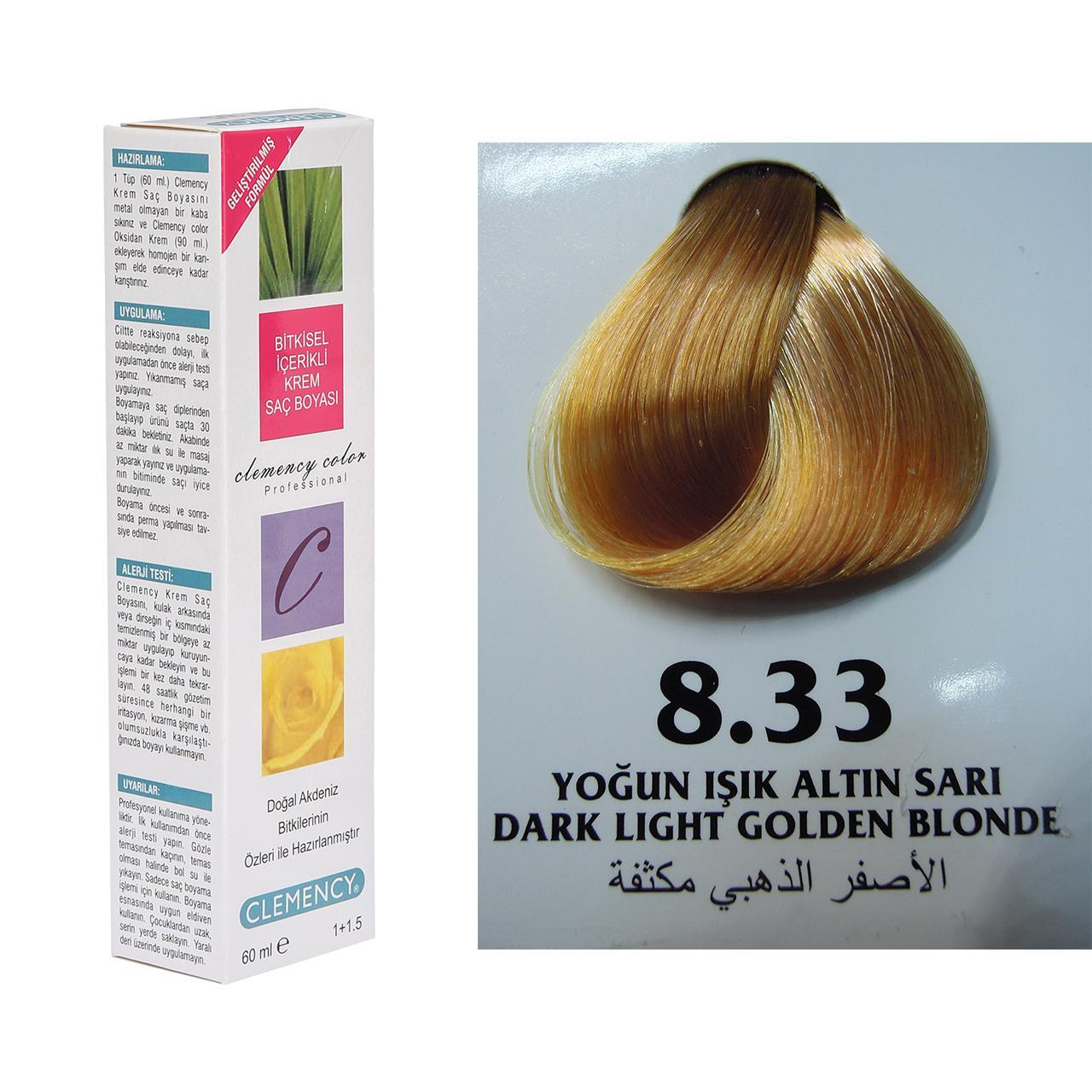 CLEMENCY TÜP BOYA 8-33 YOĞUN IŞIK ALTIN SARI 60 ML