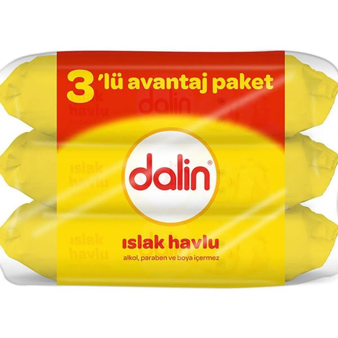 Dalin Yeni Doğgan 3Lü Islak Pamuk Havlu