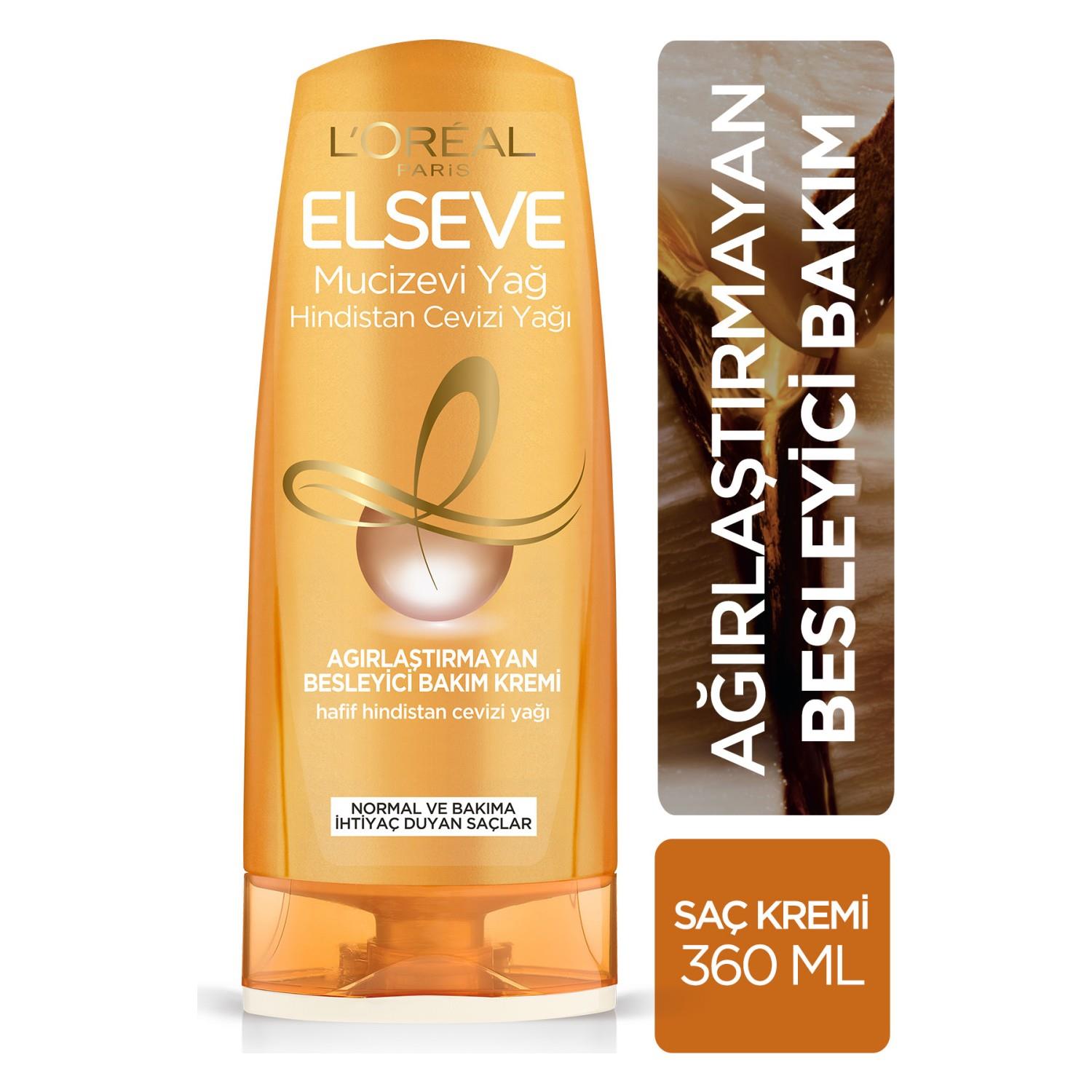 ELSEVE SAÇ BAKIM KREMİ 360ML BESLEYİCİ MUCİZEVİ YAĞ HİNDİSTAN CEVİZİ YAĞI