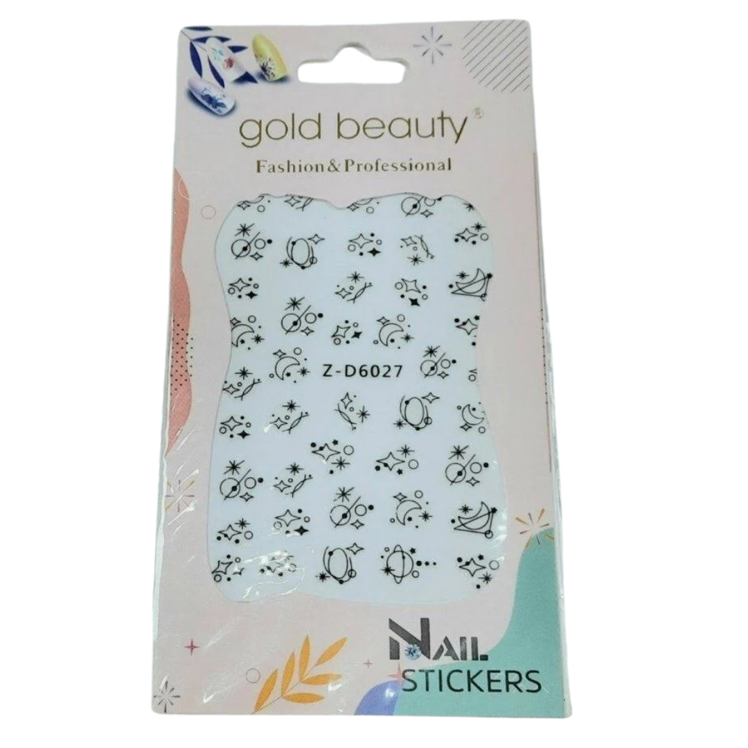 Gold Beauty Tırnak Stıcker Desenli