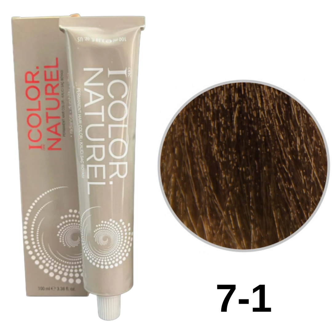 IColor Natural Tüp Boya 100ml. 7-1 Küllü Kumral