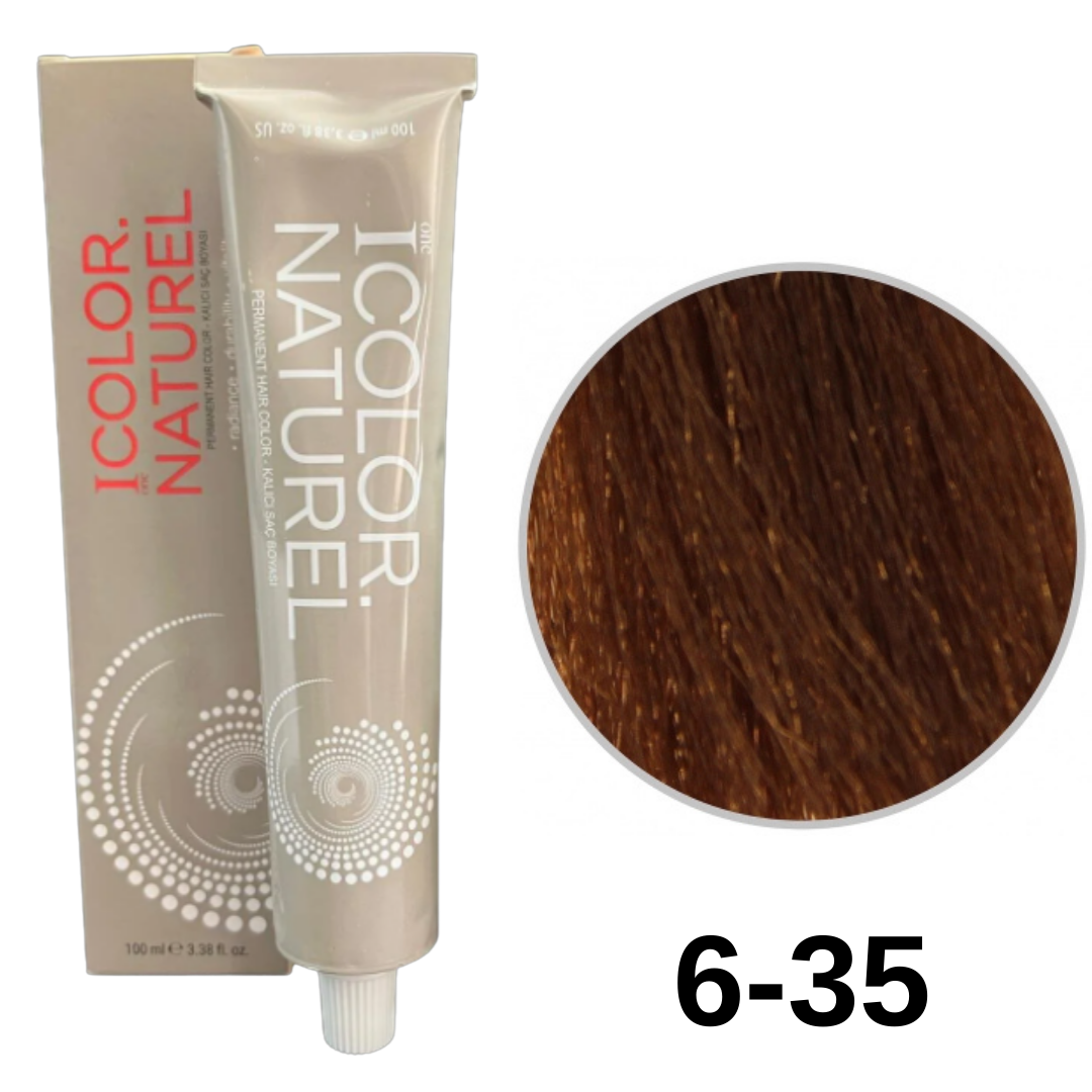 IColor Natural Tüp Boya 100ml. 6-35 Altın Akaju