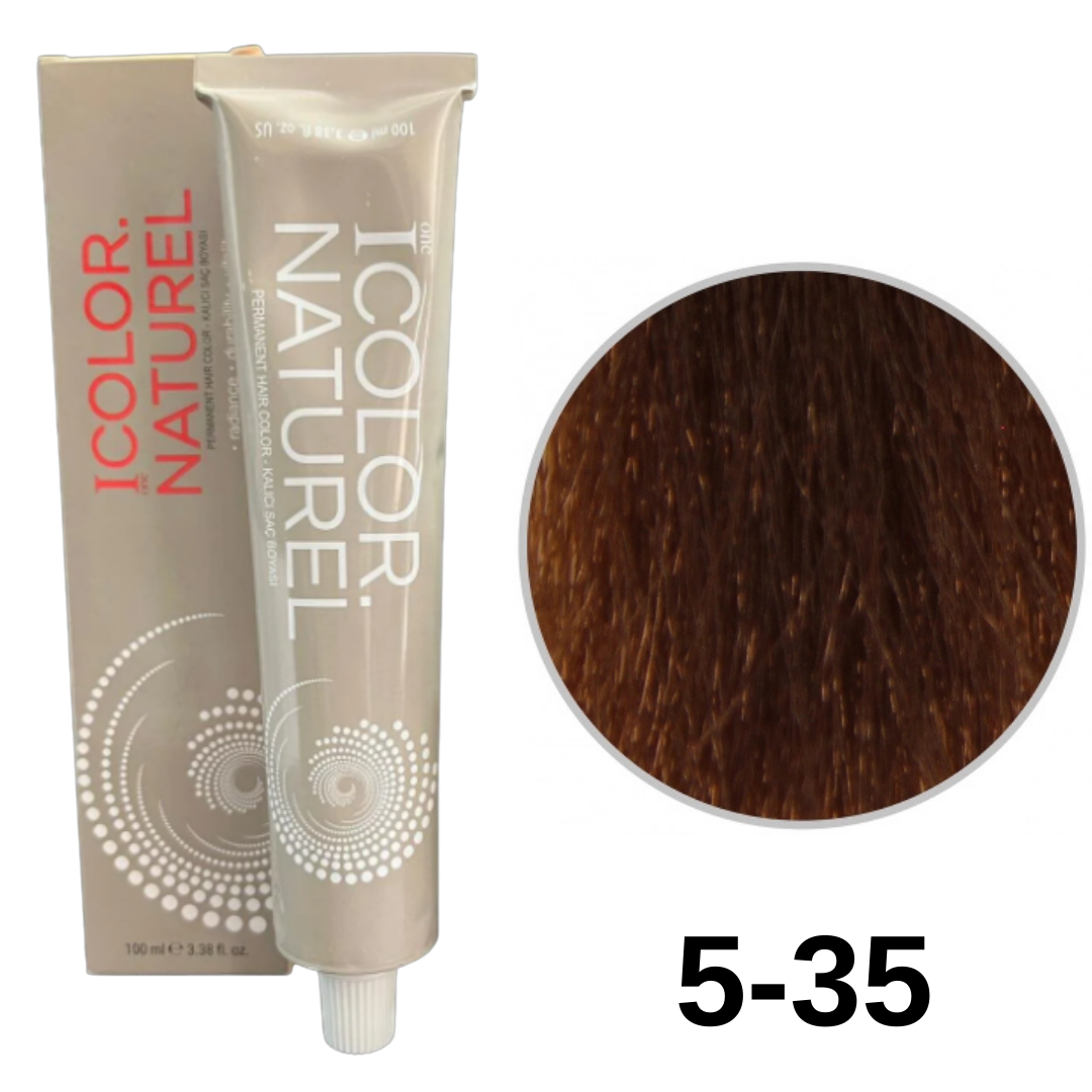 IColor Natural Tüp Boya 100ml. 5-35 K. Altın Akaju
