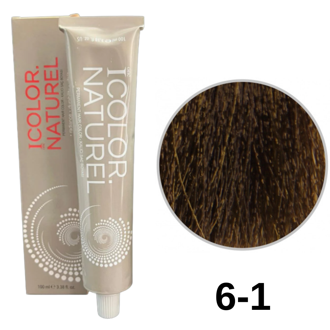IColor Natural Tüp Boya 100ml. 6-1 K.Koyu Kumral