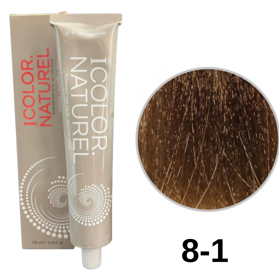 IColor Natural Tüp Boya 100ml. 8-1 K.Açık Kumral