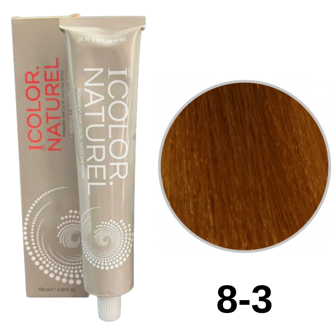 IColor Natural Tüp Boya 100ml. 8-3 A.Açık Kumral