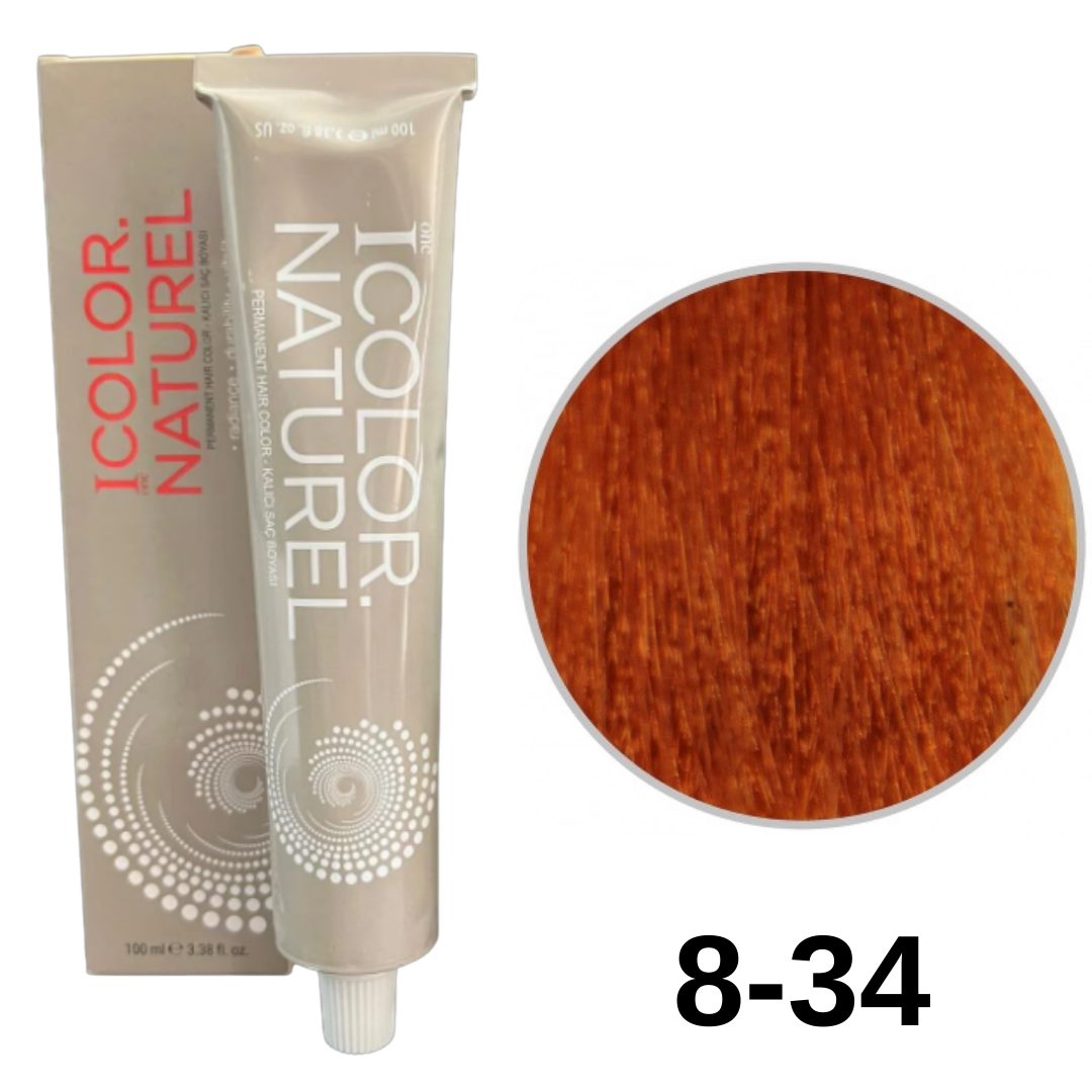 IColor Natural Tüp Boya 100ml. 8-34 A.Altın Bakır