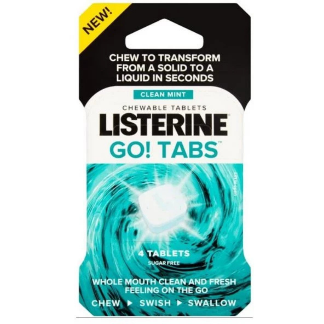 Listerine Go! Tabs Clean Mint Çiğneme Tableti 4'lü