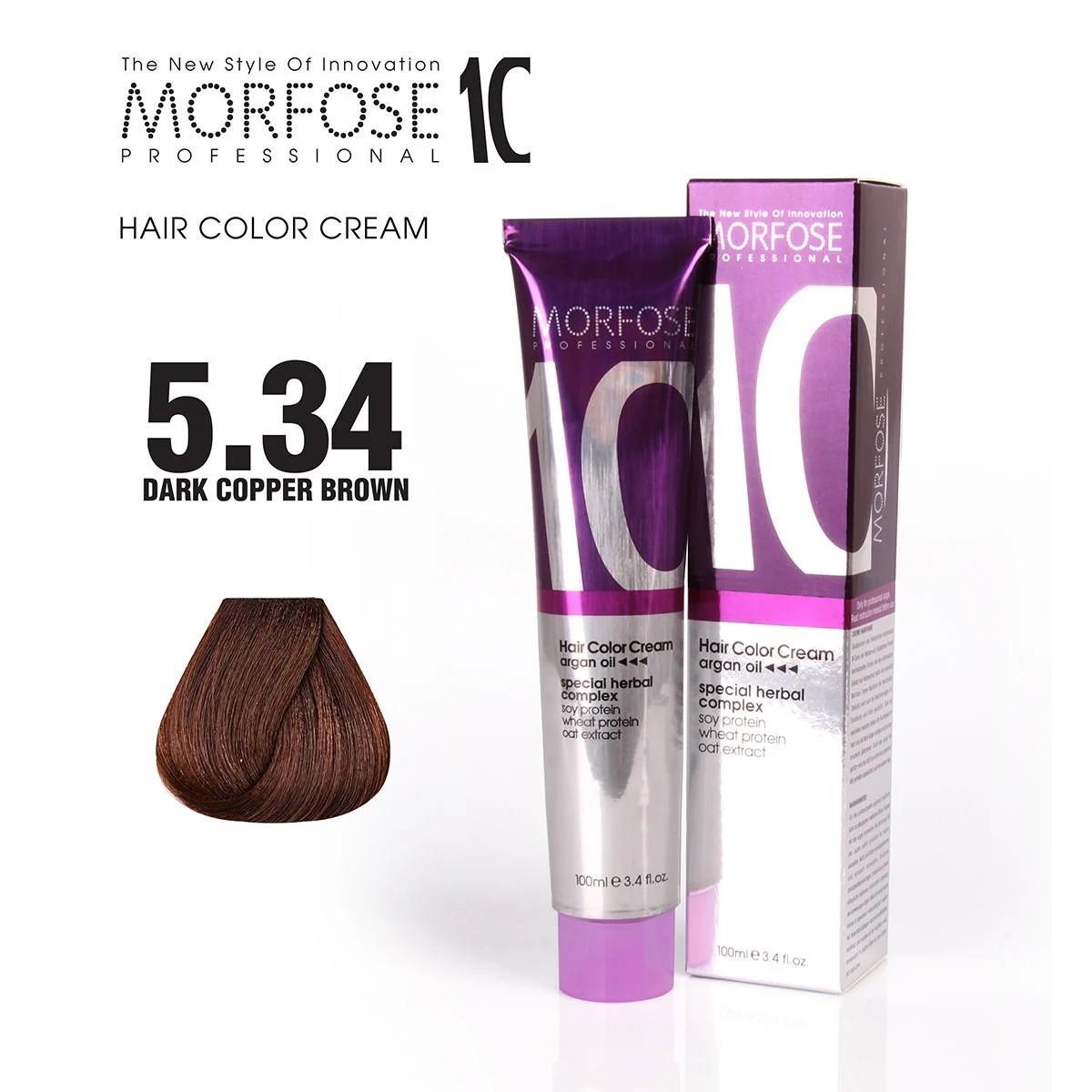 Morfose 10 Saç Boyası 5.34 Açık Bakır Kahve 100ml.