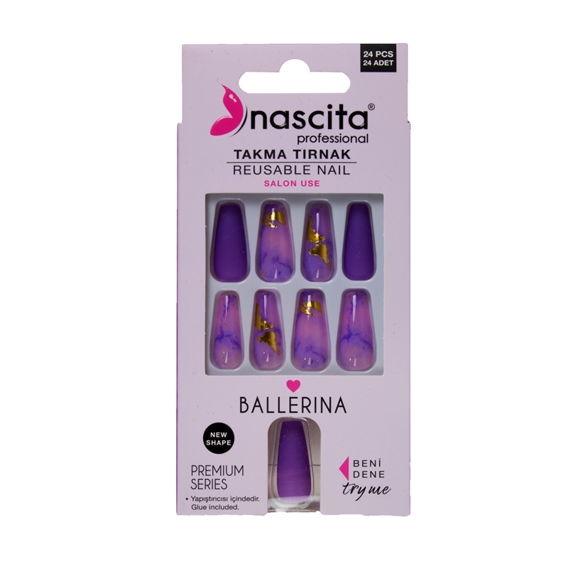 Nascıta 24'Lü Renkli Takma Tırnak Ballerına 00189