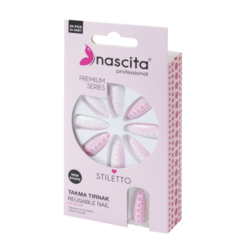 Nascıta 24'Lü Renkli Takma Tırnak Stıletto 00186