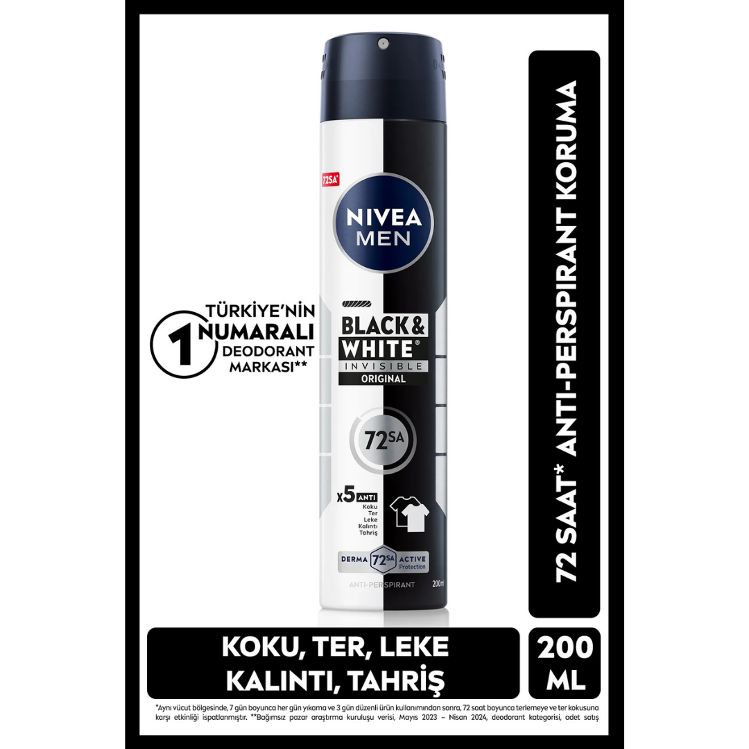 Nivea Men Deodorant 200ml. B&W Original 82242