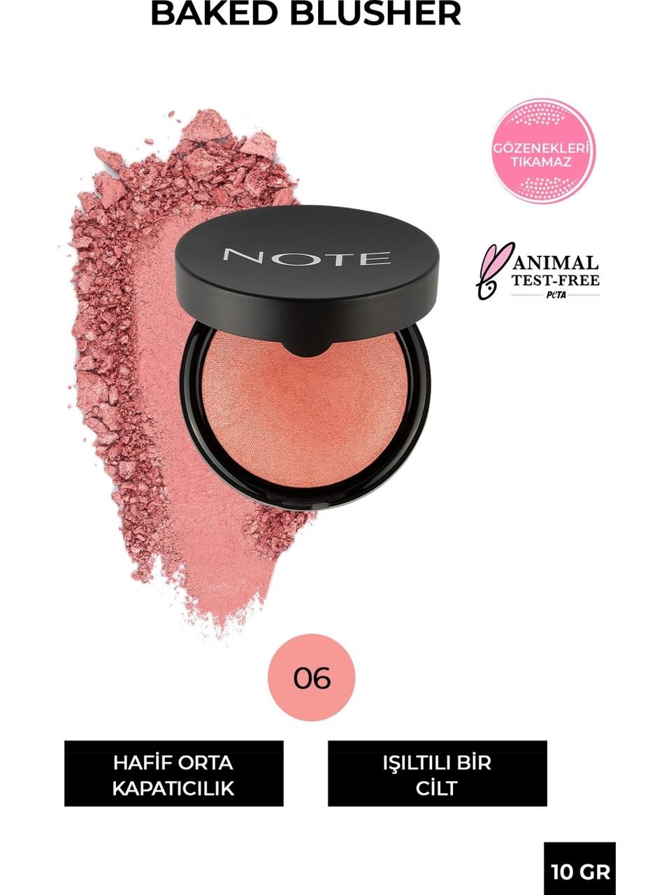 Note Baked Blusher 06 Hot Rose
