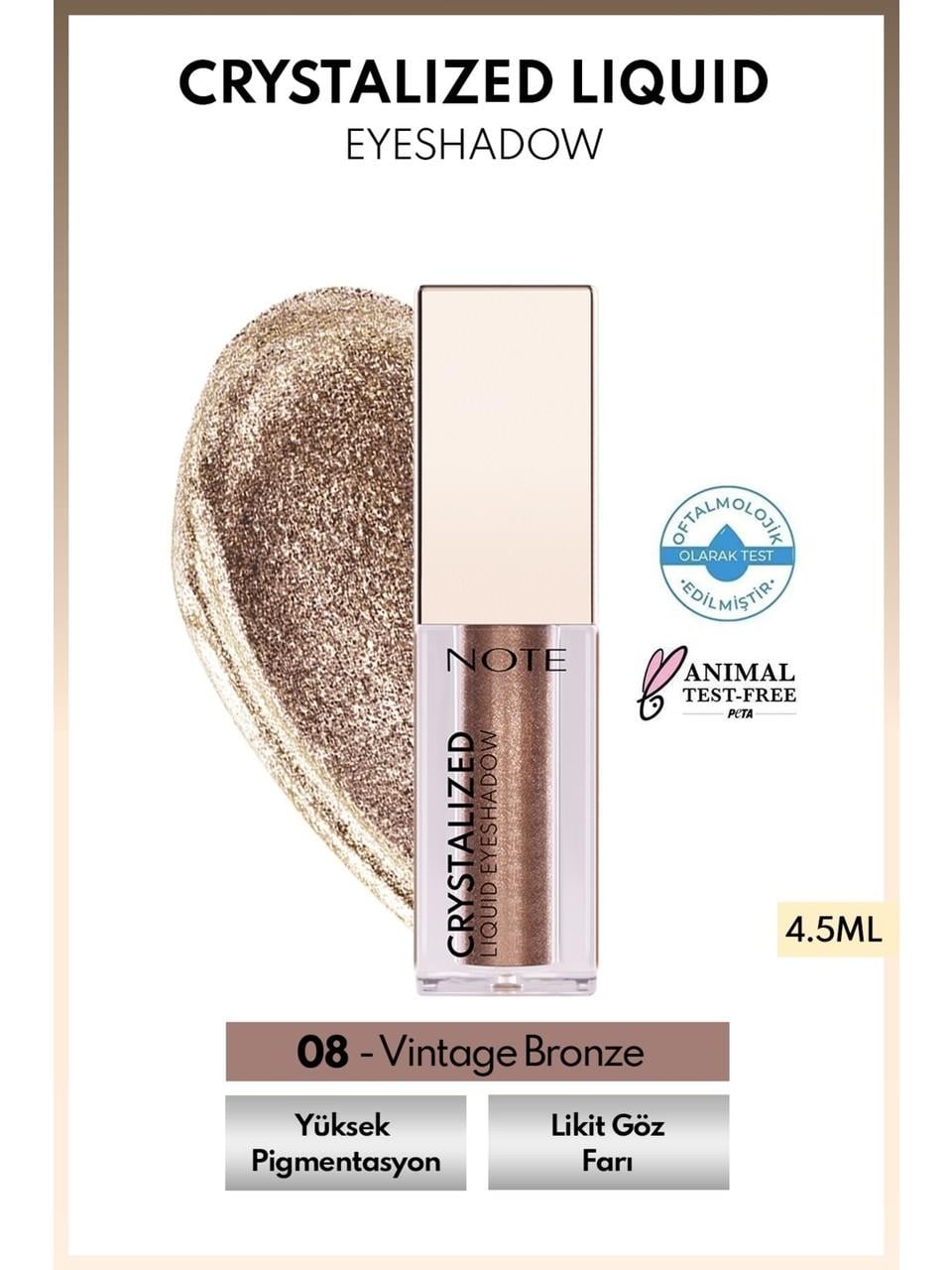 Note Crystalized Liquid Eyeshadow 08 Vintage Bronz