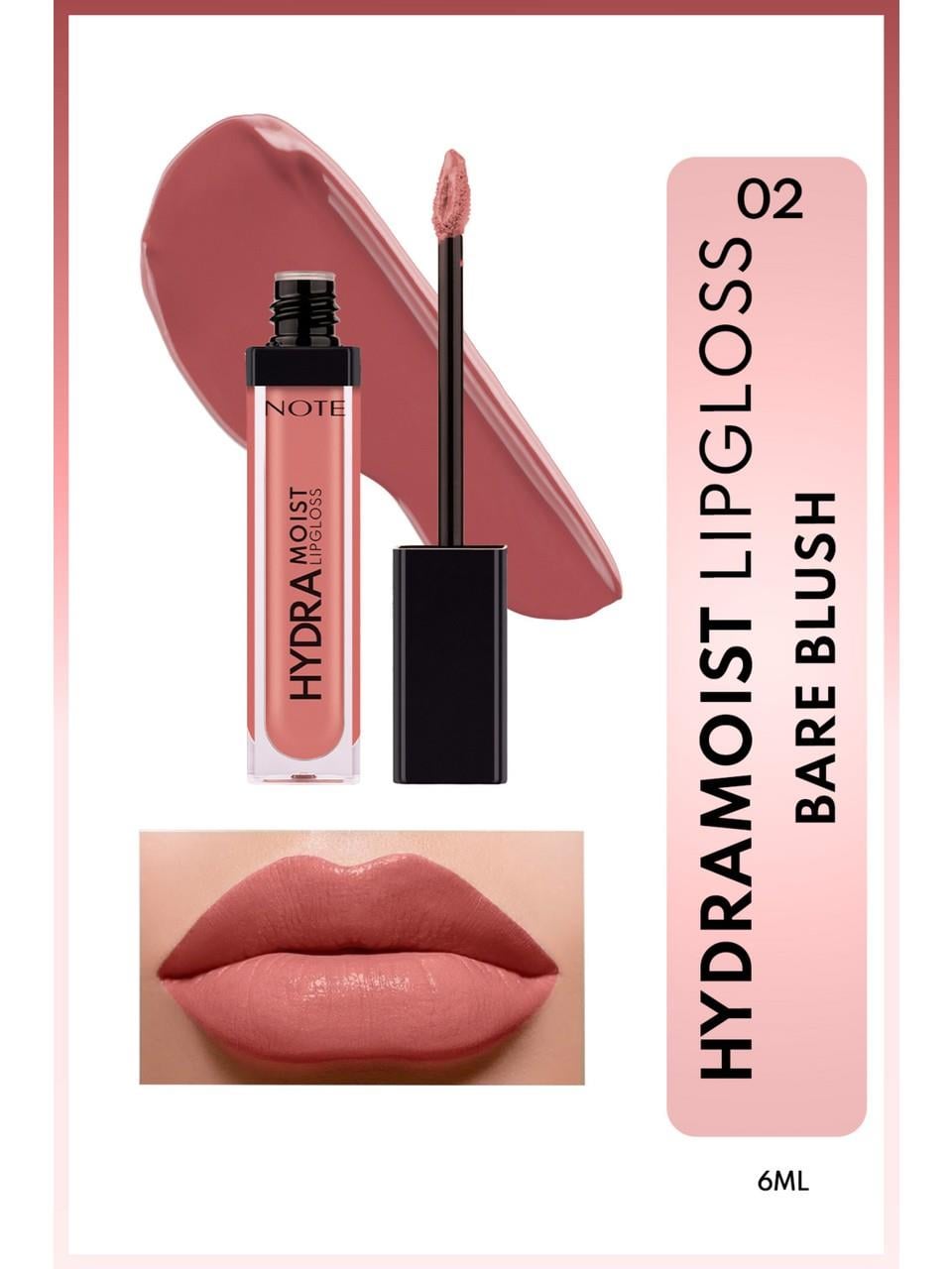 Note Hydramoist Lipgloss 02 Bare Blush