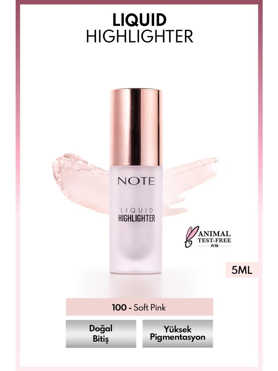 Note Liquid Highlighter 5ml. 100 Soft Pink