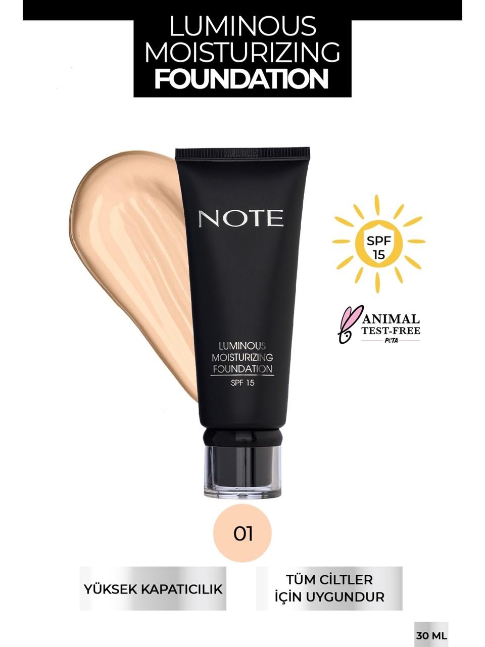 Note Luminous Moisturizing Foundation 01