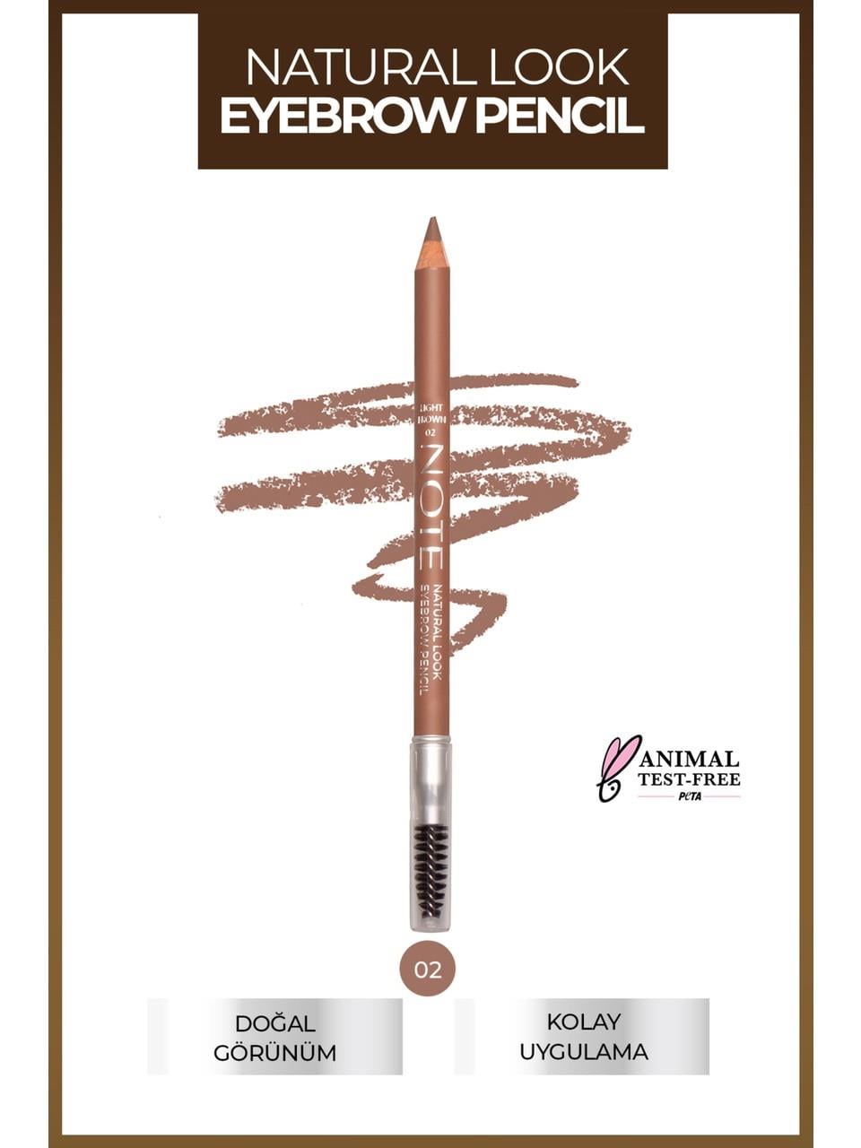 Note Natural Look Eyebrow Pencil 02 Light Brown