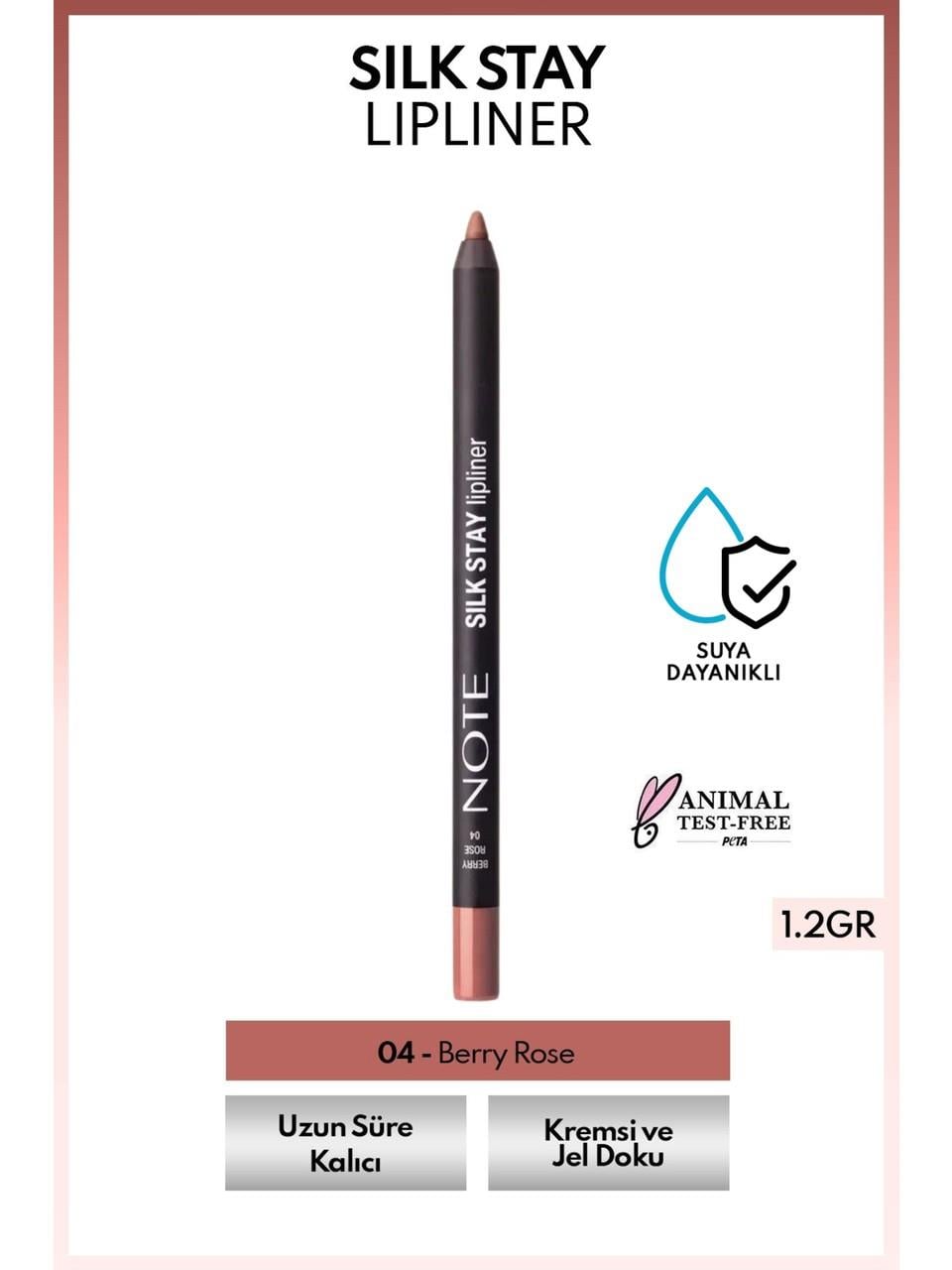 Note Silk Stay Lipliner 1,2gr. 04 Berry Rose