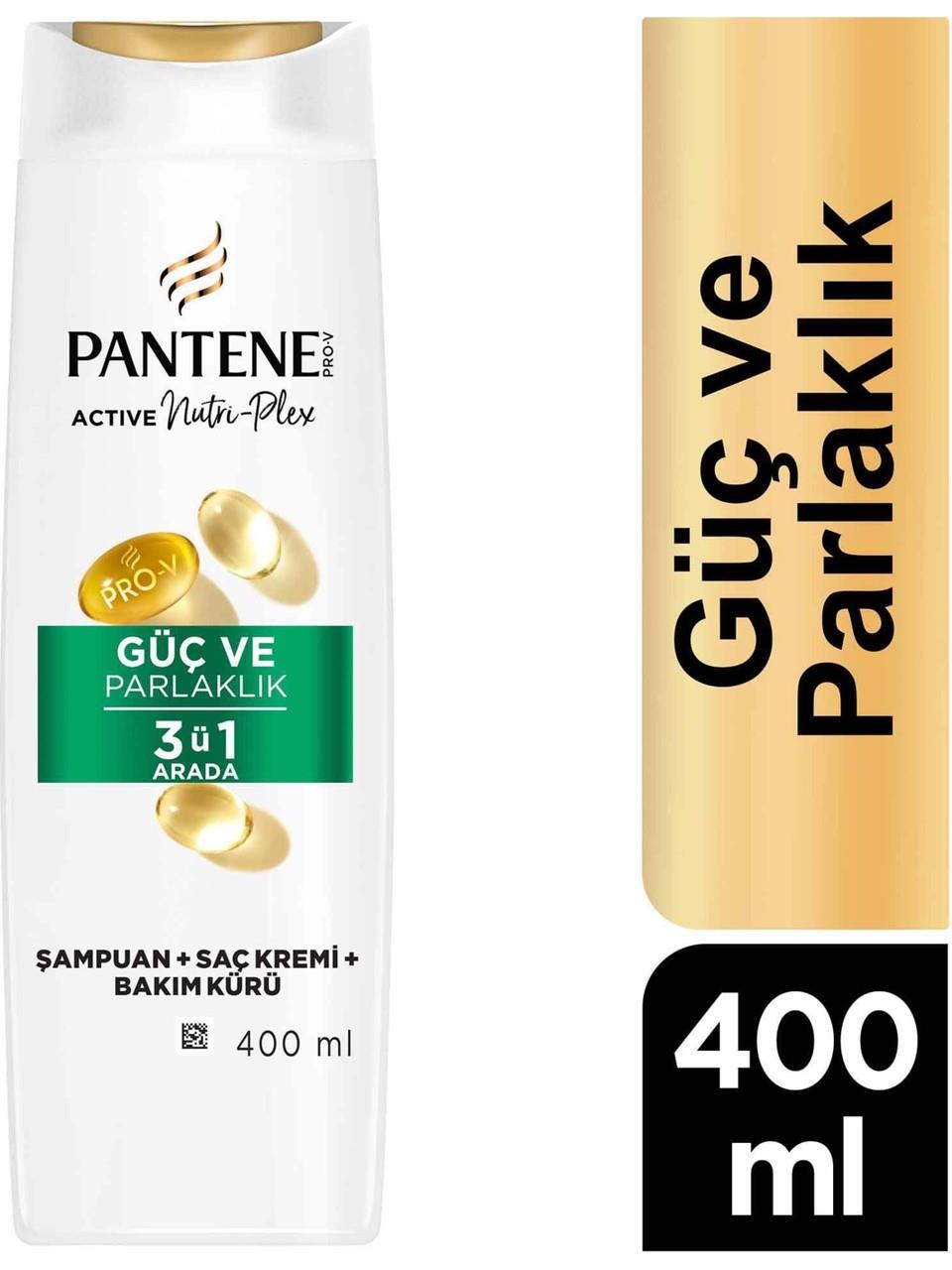 Pantene Şampuan 400ml. 3in1 Güç Ve Parlaklık