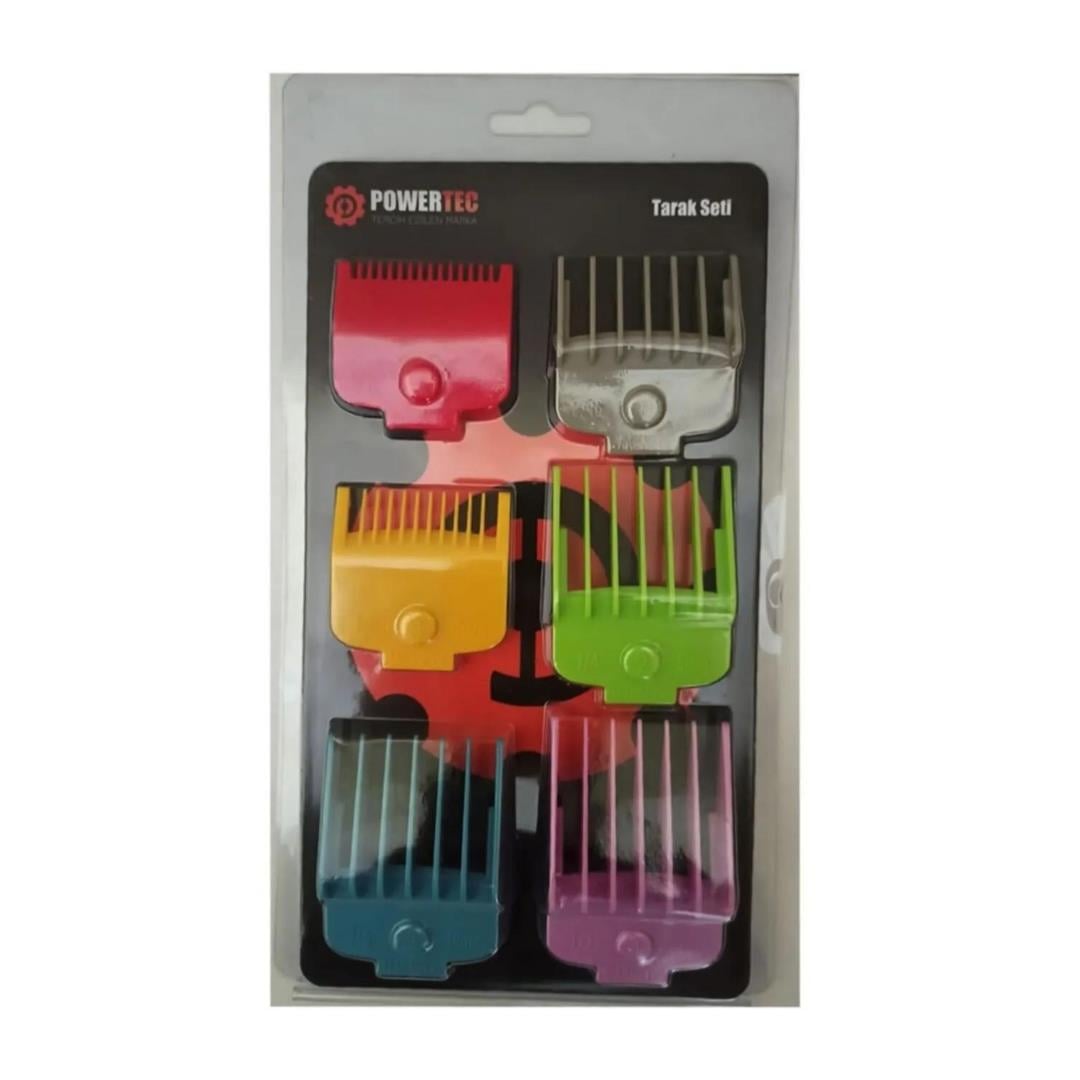 Powertec 6 Lı Renkli Tarak Seti