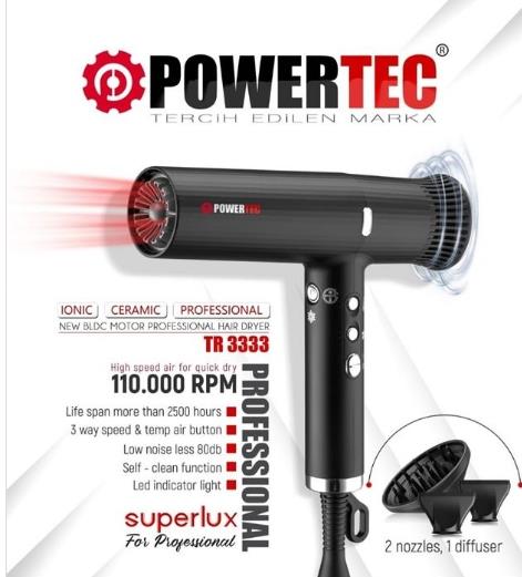 Powertec Superlux Ioni Fön Makinesi Tr 4444 b