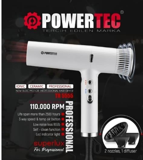 Powertec Superlux Ionıc Fön Mkinesi tr 4444 w