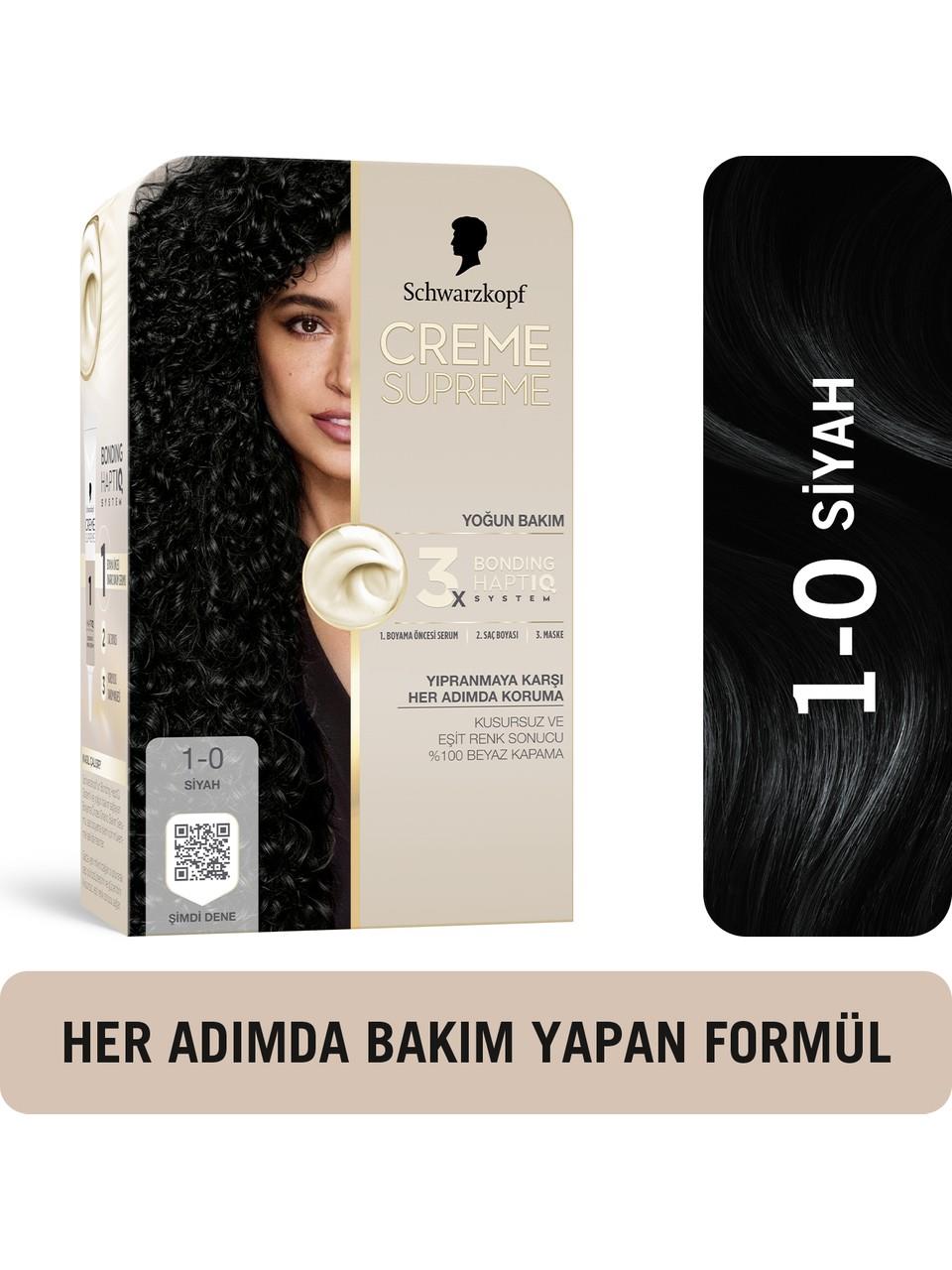 Schwarzkopf Creme Supreme Kit Boya 1-0 Siyah