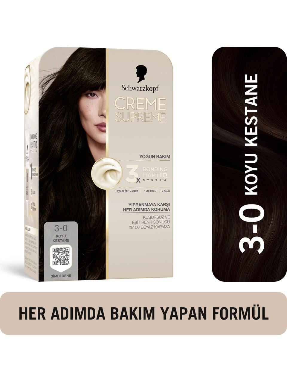 Schwarzkopf Creme Supreme Kit Boya 3-0 K.Kestane