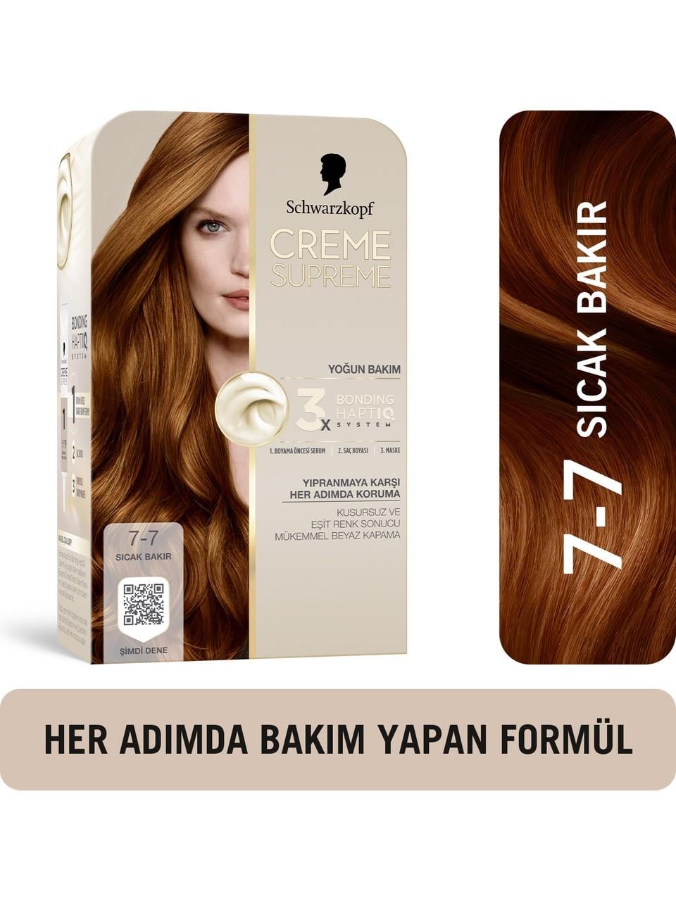 Schwarzkopf Creme Supreme Kit Boya 7-7 Sıcak Bakır