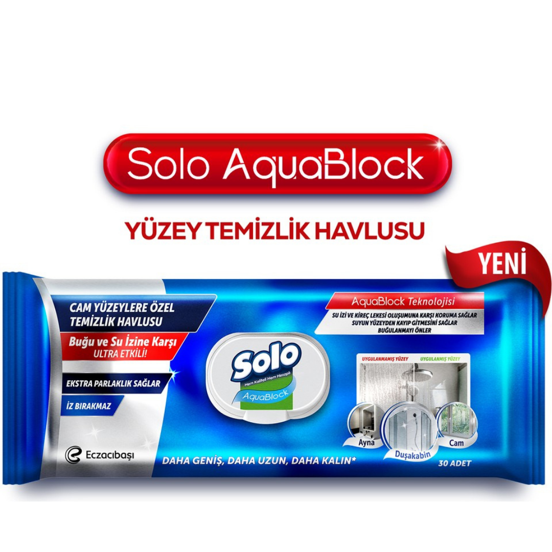 Solo Yüzey Temizleme Havlusu 30'lu Aqua