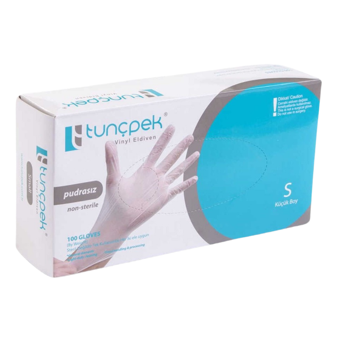 Tunçpek Vinil Eldiven Pudrasız S Küçük Boy 100pcs