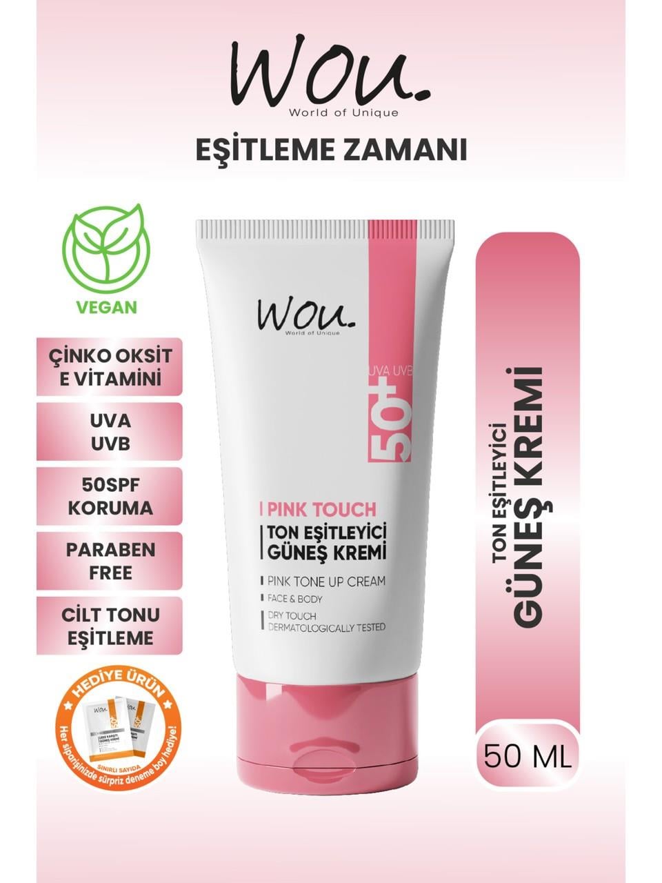 Wou Ton Eşitleyici Güneş Kremi  50+