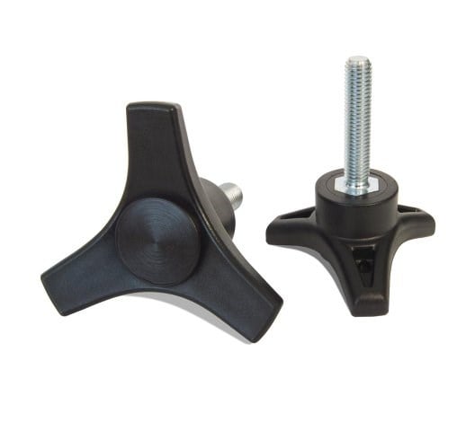 MLC3801050 Plastik Yıldız Tutamak 3 Kollu Civatalı Çap:80mm M10*50
