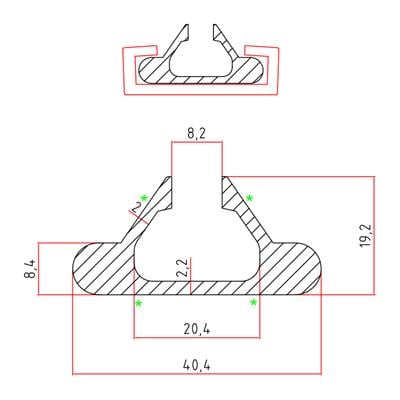 50 Mm C Profi̇l İçi̇n Alümi̇nyum Profi̇l