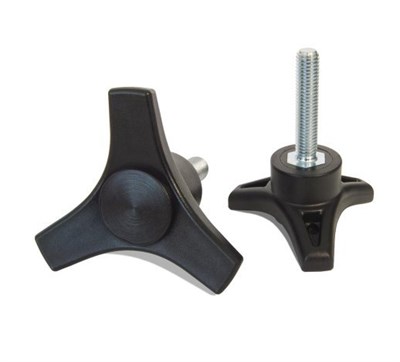 MLC3801230 Plastik Yıldız Tutamak 3 Kollu Civatalı Çap:80 M12x30