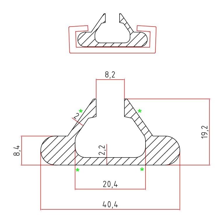 50 Mm C Profi̇l İçi̇n Alümi̇nyum Profi̇l