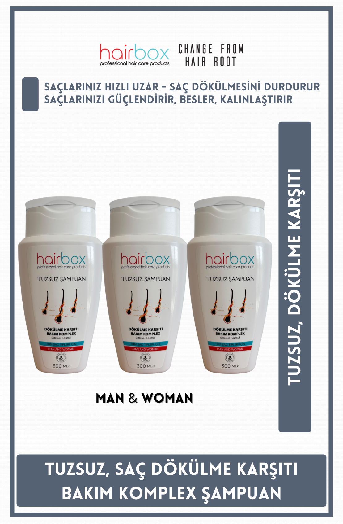 Hairbox Şampuan Ekonomik Set (3 Adet Şampuan)